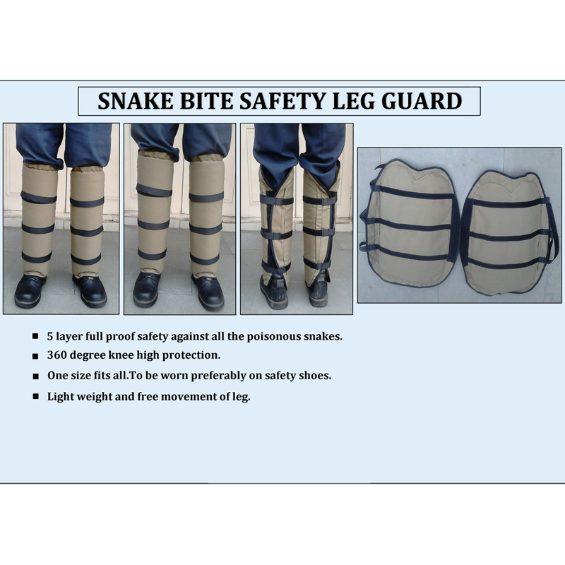 Snake Safety Leg Guard - 5 Layer Lightweight Protection, 100% Safety Against Poisonous Snakes, Washable Design with Metal Sheet Inside