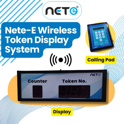 NeteQ Token Display System - Mild Steel, Customized Size, Sleek Black | IP55 Water-Resistant, Electric Powered, 1-Year Warranty