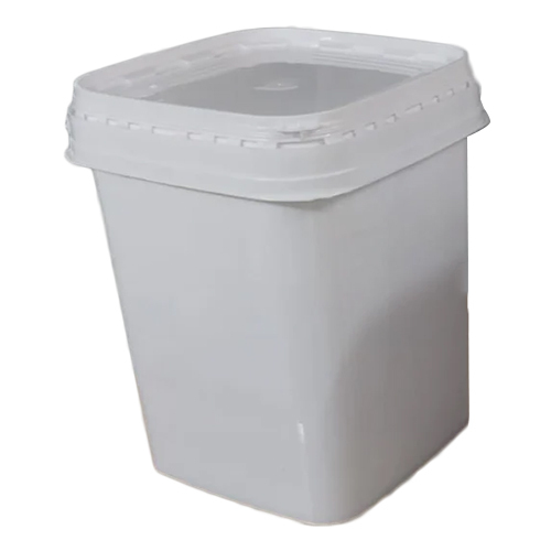 Plastic Curd Bucket - HDPE Material, 17L Capacity, White Color, Square Shape | Unbreakable Design for Fertilizer Carrying and Storage