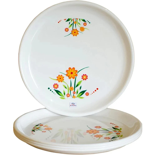 Plain Plastic Dinner Plate - Color: White