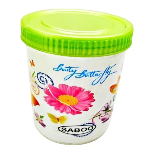 1 Kg Plastic Milky Printed Container - Color: White