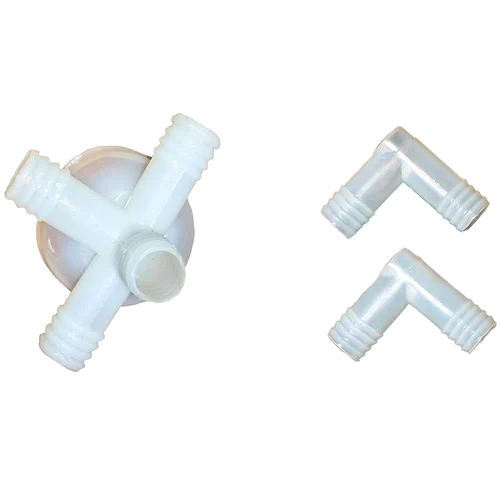 Water Inlet Outlet White Plastic Cooler Parts