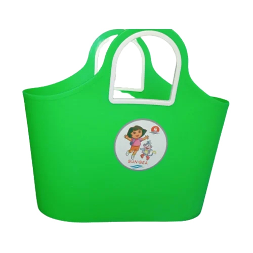 Plastic School Basket - Color: Green