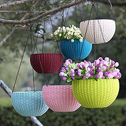 Plastic Hanging Pot - Color: Multicolor