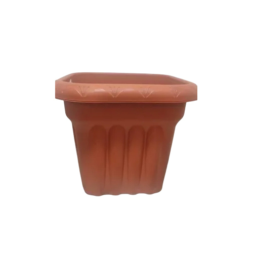 12 Inch Square Plastic Nursery Flower Pot - Color: Brown