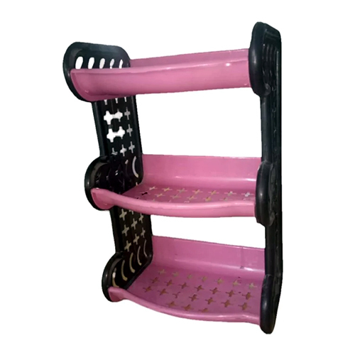 3 In 1 Plastic Tables Rack - Color: Pink