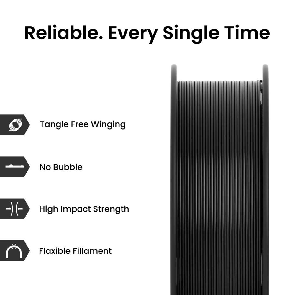 Abs Pro 3d Printer Filament (Black) | Filament Weight: 1kg | 1.75mm - Color: Black