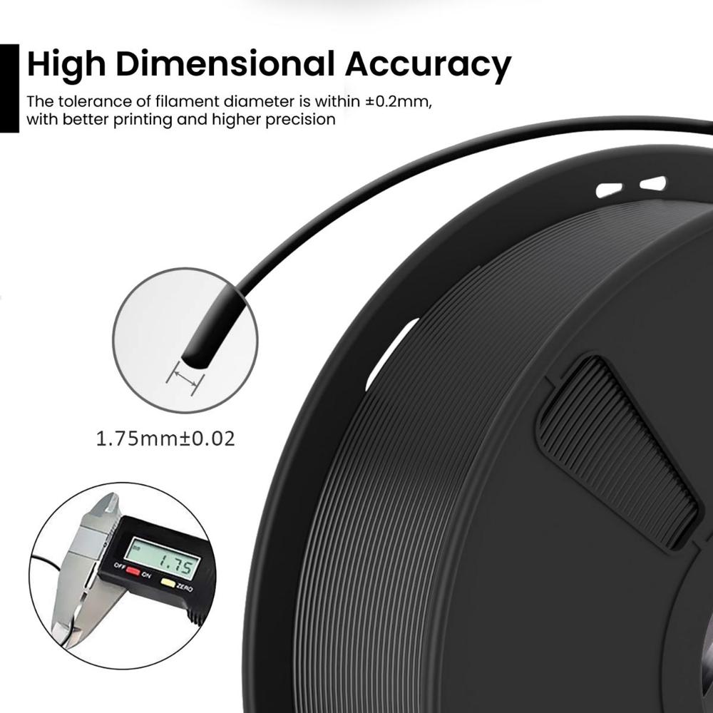 ABS Pro 3D Printer Filament (Black) | Filament Weight: 1KG | 1.75mm