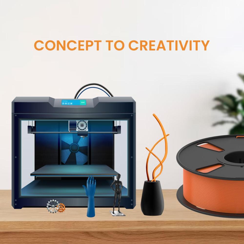 Abs Pro 3d Printer Filament (Orange) | Filament Weight: 1kg | 1.75mm - Color: Orange