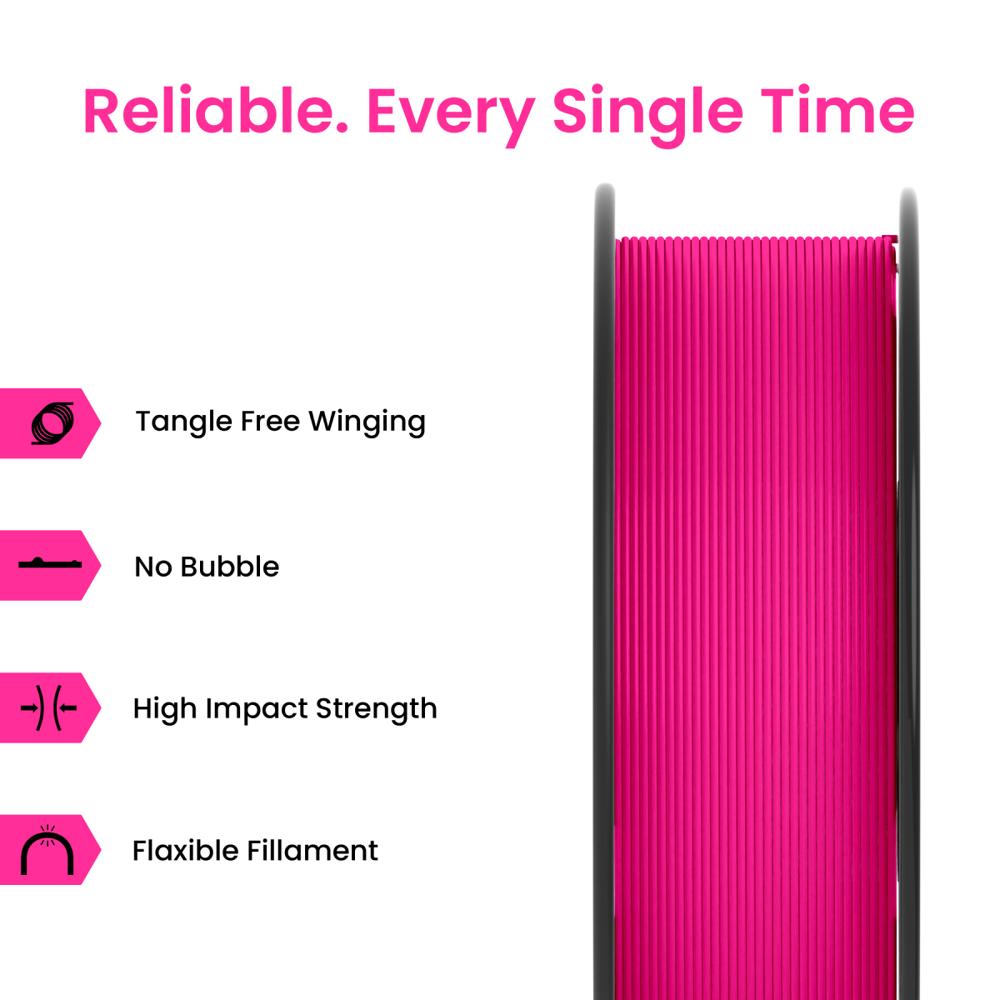 Pla+ Fluorescent (Pink) 3d Printer Filament - Color: Red