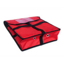 Pizza Delivery Bags Insulated - Durable Polyester, 15.5 X 15.5 X 8 Inch, Red | Biodegradable, Recyclable, Customizable Design & Logo Options
