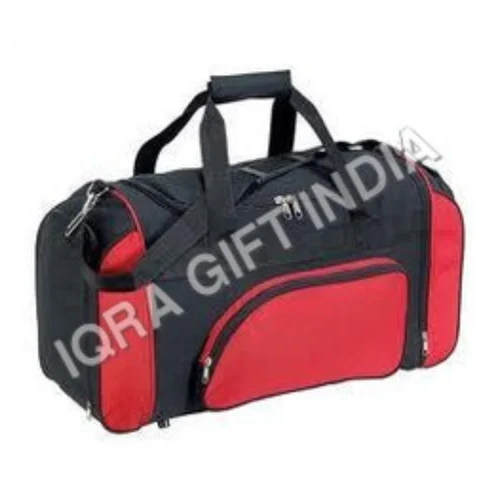 Polyester Hand Travel Bag - Color: Red & Black