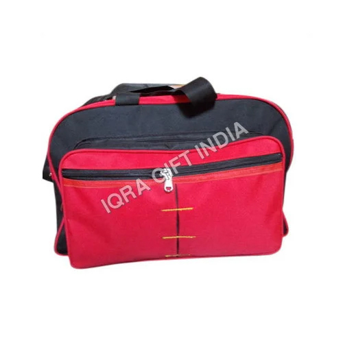 Polyester Fancy Travel Bag - Color: Red & Black