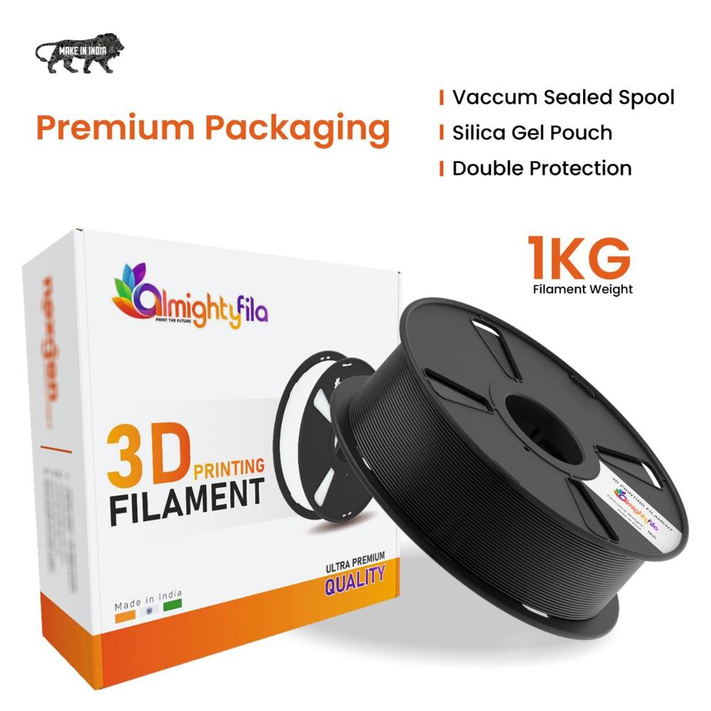 Pla Pro Glossy 3d Printer Filament (Black) | Filament Weight: 1kg | 1.75mm - Color: Black