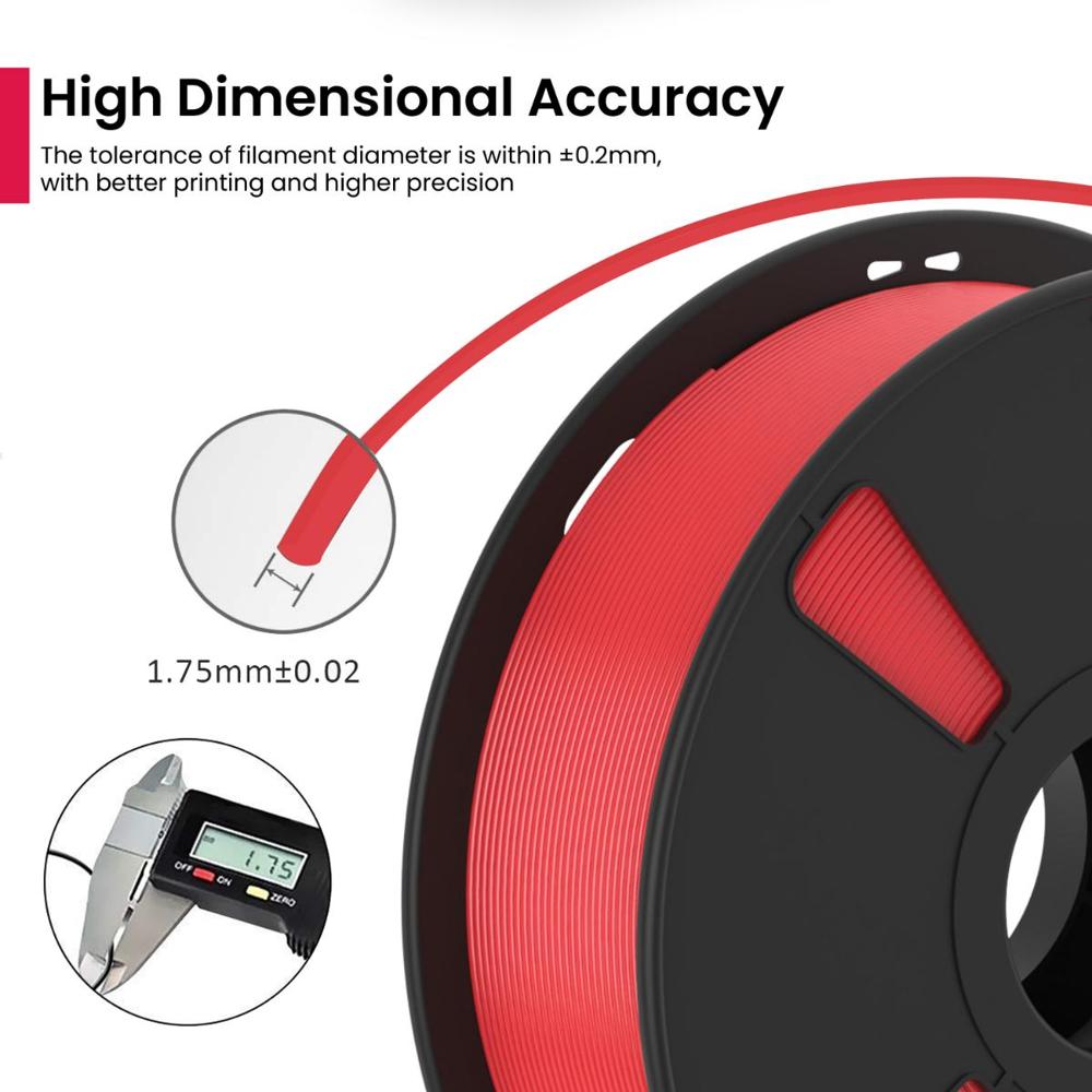 PLA Pro Glossy 3D Printer Filament (Red) | Filament Weight: 1KG | 1.75mm