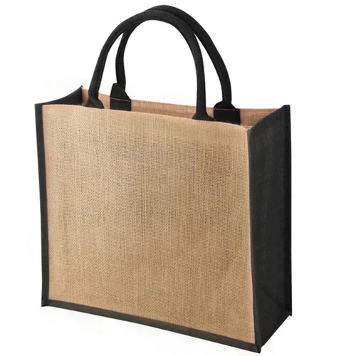 Rope Handle Jute Bag - Color: Brown