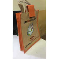 Printed Jute Carry Bag - Eco-Friendly Jute Material, Customized Size Options , Multicolor Printed Pattern with Comfortable Patch Handle