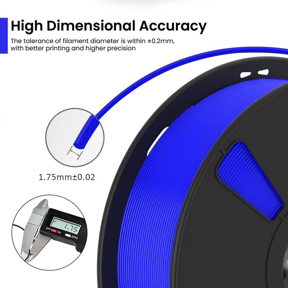 Pla Filament - 1.75mm Diameter Blue Color - User-friendly 100% Biodegradable High Print Quality No Odour Minimal Shrinkage Perfect For Beginners