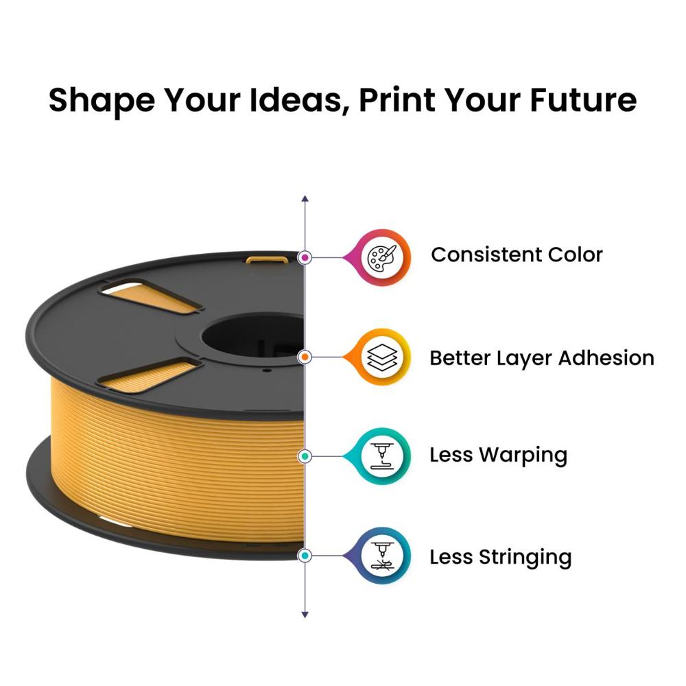 Pla Pro Glossy 3d Printer Filament - 1.75mm | 1kg Weight, Pearl Gold Color, Easy To Print, Eco-friendly Material
