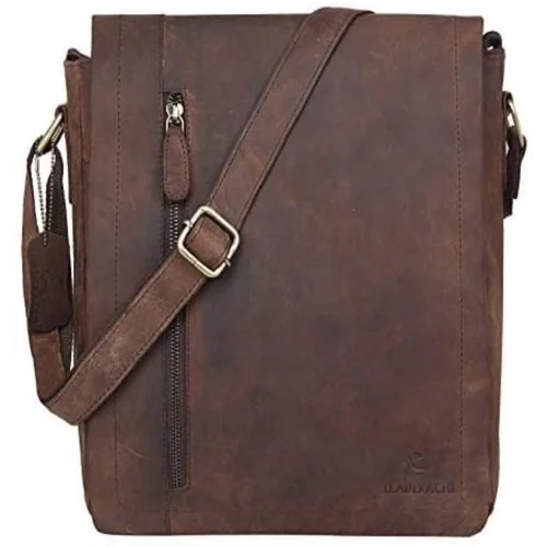 Leatherette Sling Bag - Color: Brown