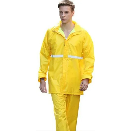 Nylon Men Rain Coat - Color: Yellow