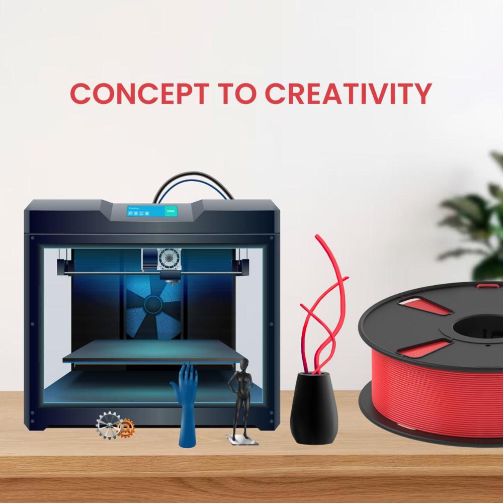 Pla Pro Matte 3d Printing Filament (Red) | Filament Weight: 1kg | 1.75mm - Color: Red