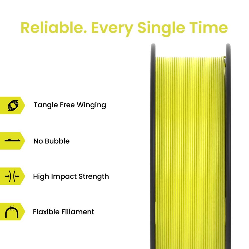 PLA Pro Matte 3D Printing Filament (Yellow) | Filament Weight: 1KG | 1.75mm