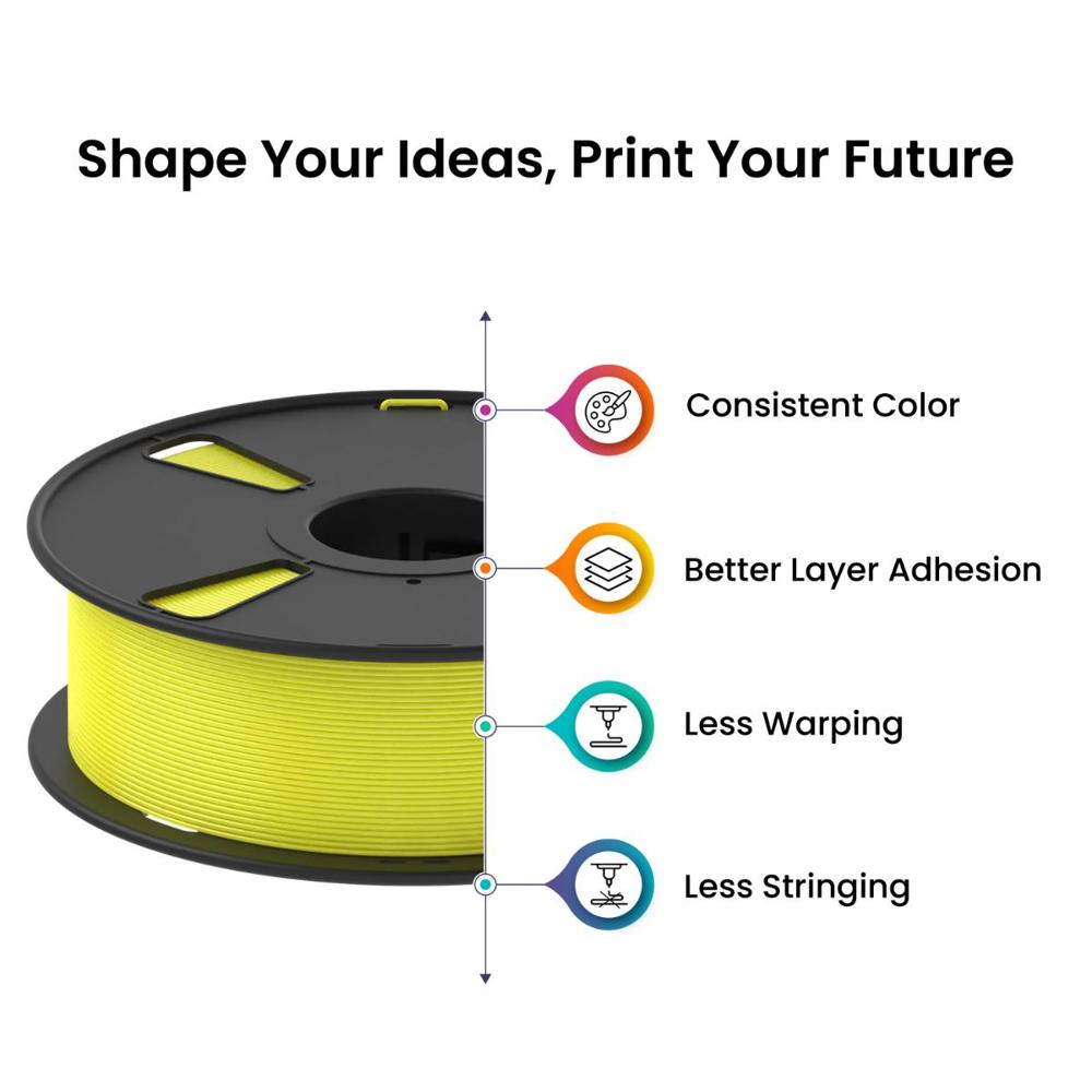 PLA Pro Matte 3D Printing Filament (Yellow) | Filament Weight: 1KG | 1.75mm
