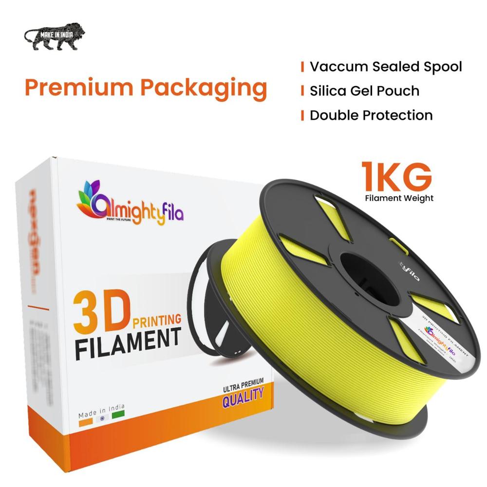 PLA Pro Matte 3D Printing Filament (Yellow) | Filament Weight: 1KG | 1.75mm
