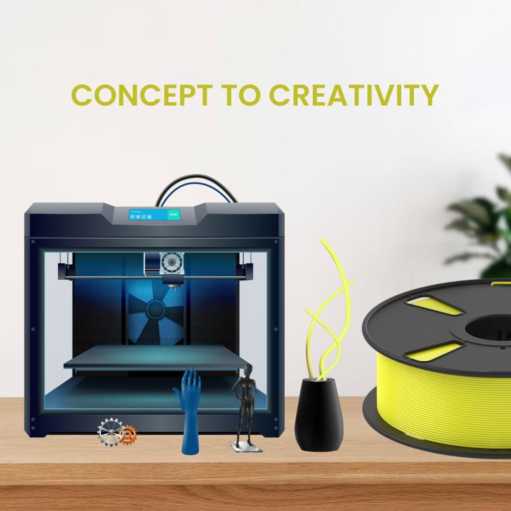 PLA Pro Matte 3D Printing Filament (Yellow) | Filament Weight: 1KG | 1.75mm