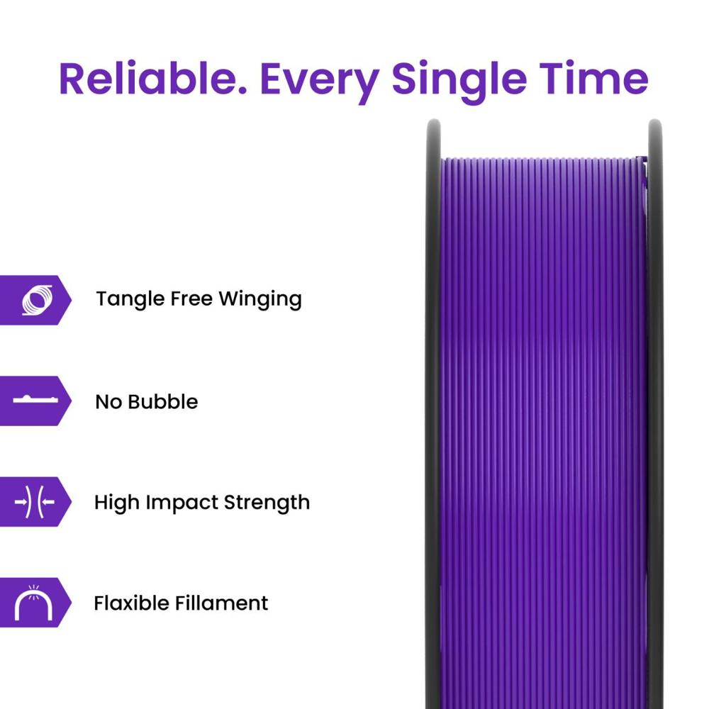 Almightyfila Pla+ 3d Printing Filament (Super Violet) - Color: Star White