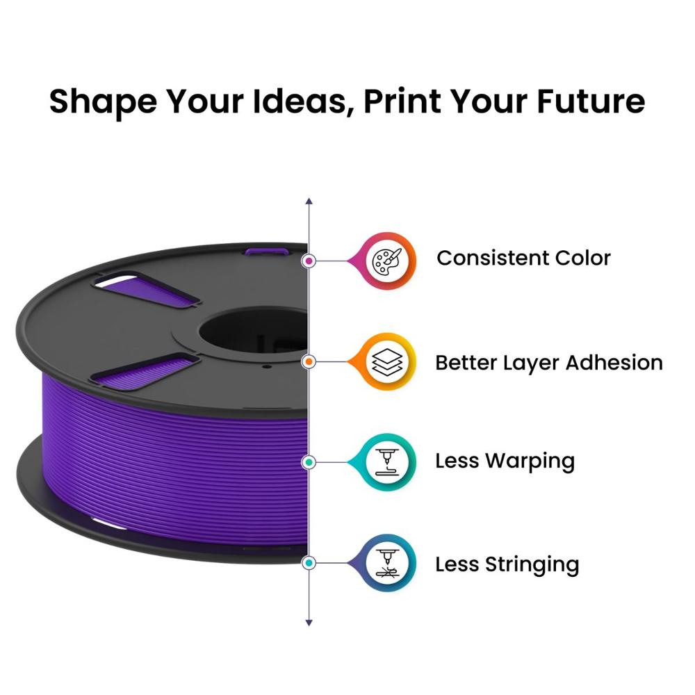 Almightyfila Pla+ 3d Printing Filament (Super Violet) - Color: Star White