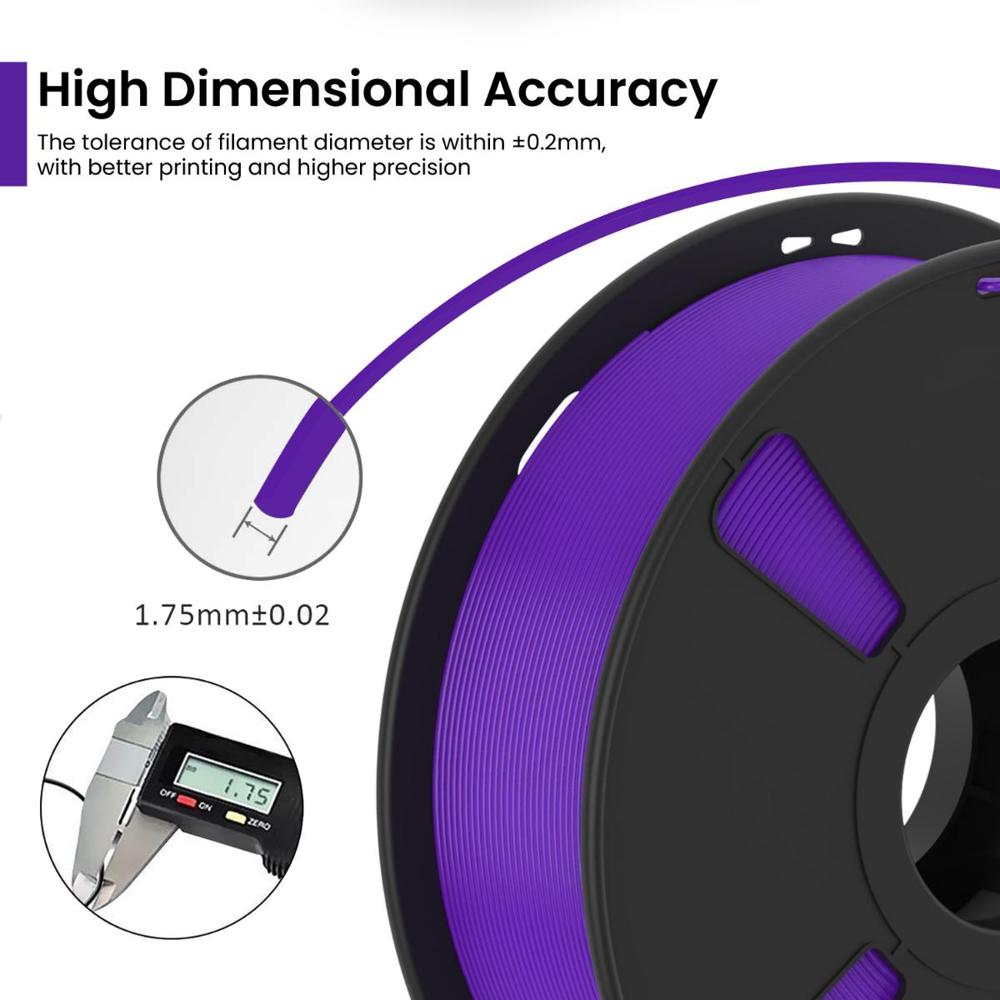 Almightyfila Pla+ 3d Printing Filament (Super Violet) - Color: Star White