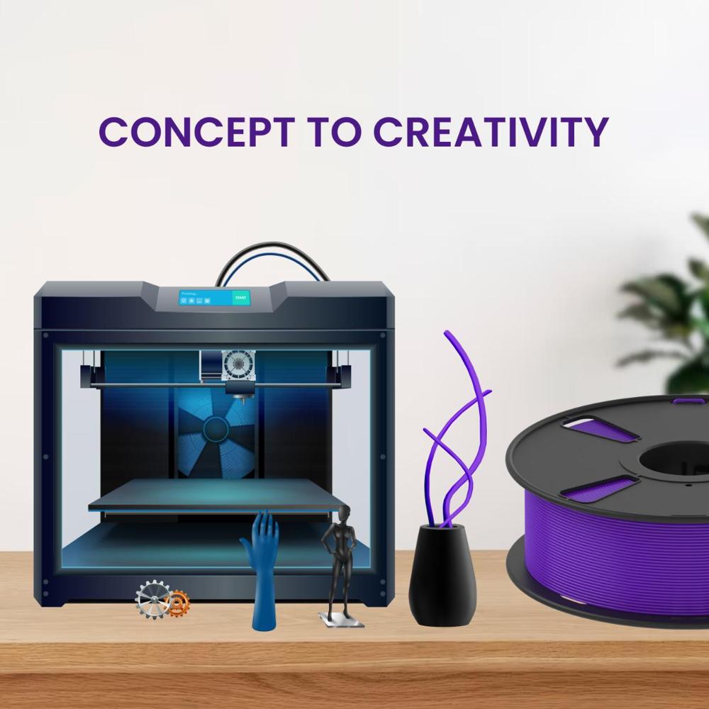Almightyfila Pla+ 3d Printing Filament (Super Violet) - Color: Star White