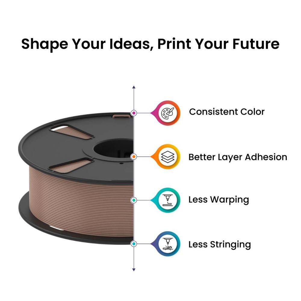 Almightyfila Pla+ 3d Printing Filament (Light Gray) | Filament Weight: 1kg | 1.75mm - Color: Pink