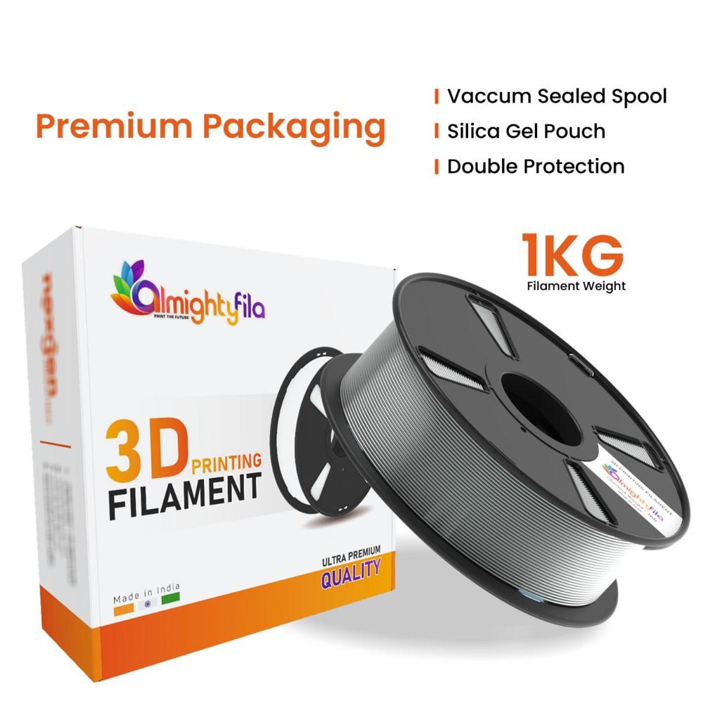 Almightyfila Pla+ 3d Printing Filament (Silver Gray) | Filament - Color: Black