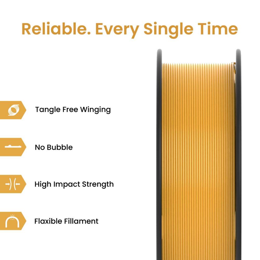 AlmightyFila PLA+ 3D Printing Filament (Gold) | Filament Weight: 1KG | 1.75mm