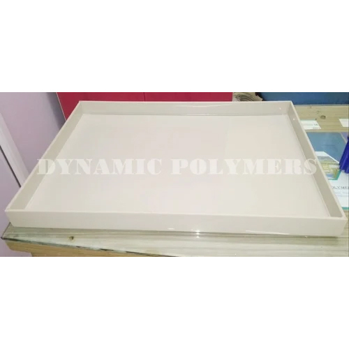 White Rectangular Pp Trays - Color: Gray