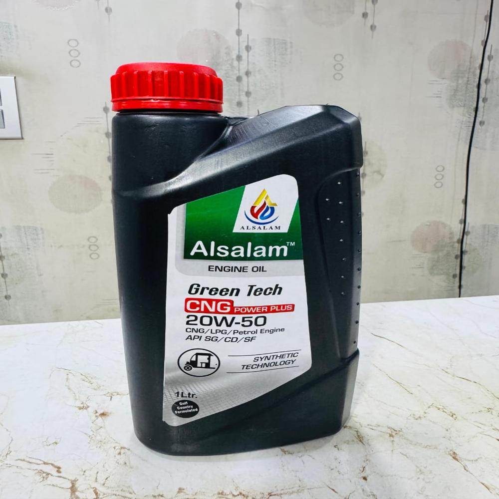 Alsalam Cng Power Plus - 1 Liter Engine Oil , Light Yellow - Automotive Application For Optimal Automobile Performance