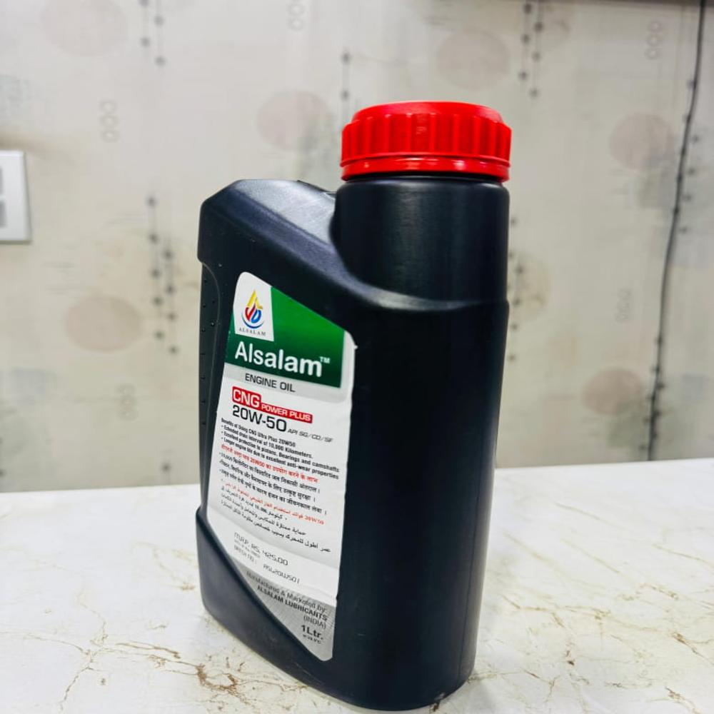 Alsalam Cng Power Plus - 1 Liter Engine Oil , Light Yellow - Automotive Application For Optimal Automobile Performance