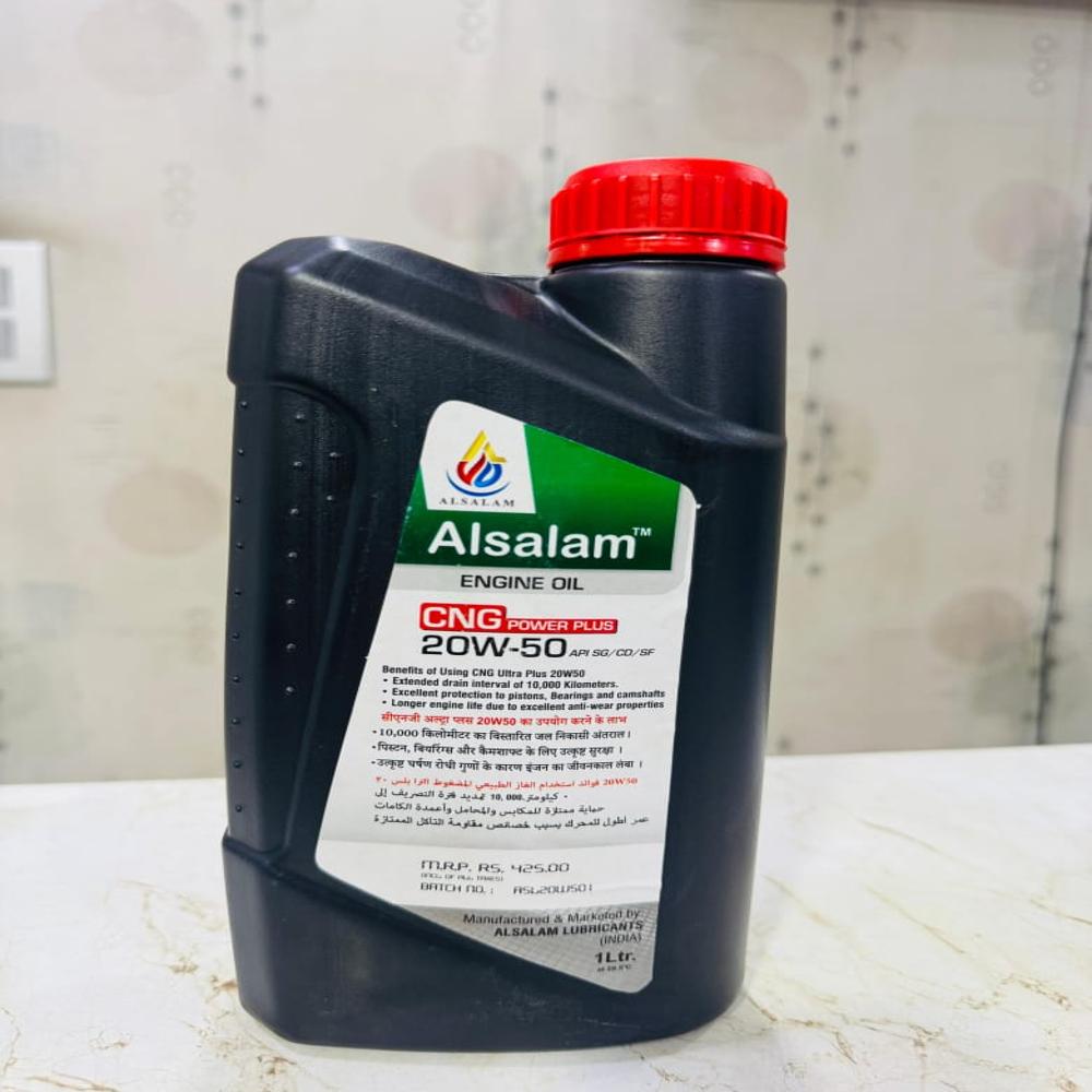 Alsalam Cng Power Plus - 1 Liter Engine Oil , Light Yellow - Automotive Application For Optimal Automobile Performance