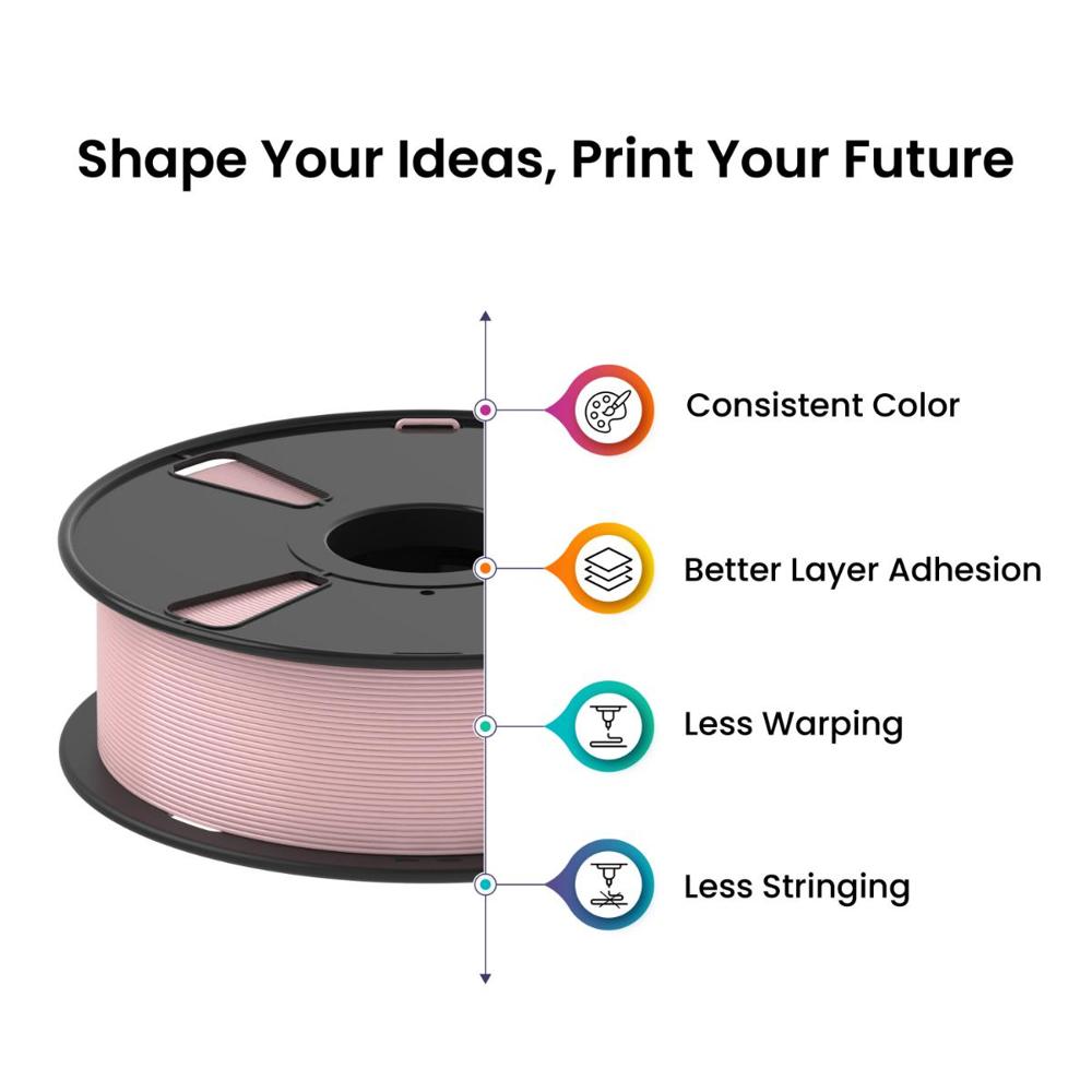 Petg Pro 3d Printer Filament (Pink) | Filament Weight: 1kg | 1.75mm - Color: Pink
