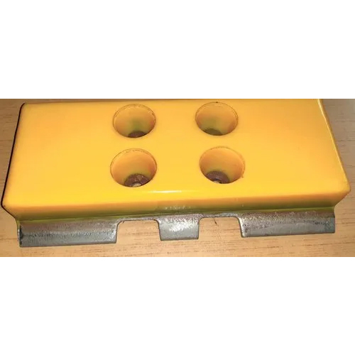 18mm PU Track Pad - PU Material, Custom Dimensions, Yellow Color, Coated Surface Treatment, Warranty Included, Versatile for Construction Applications