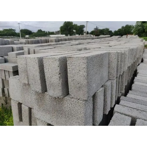 16X8X4 Inch Concrete Blocks - Color: Grey