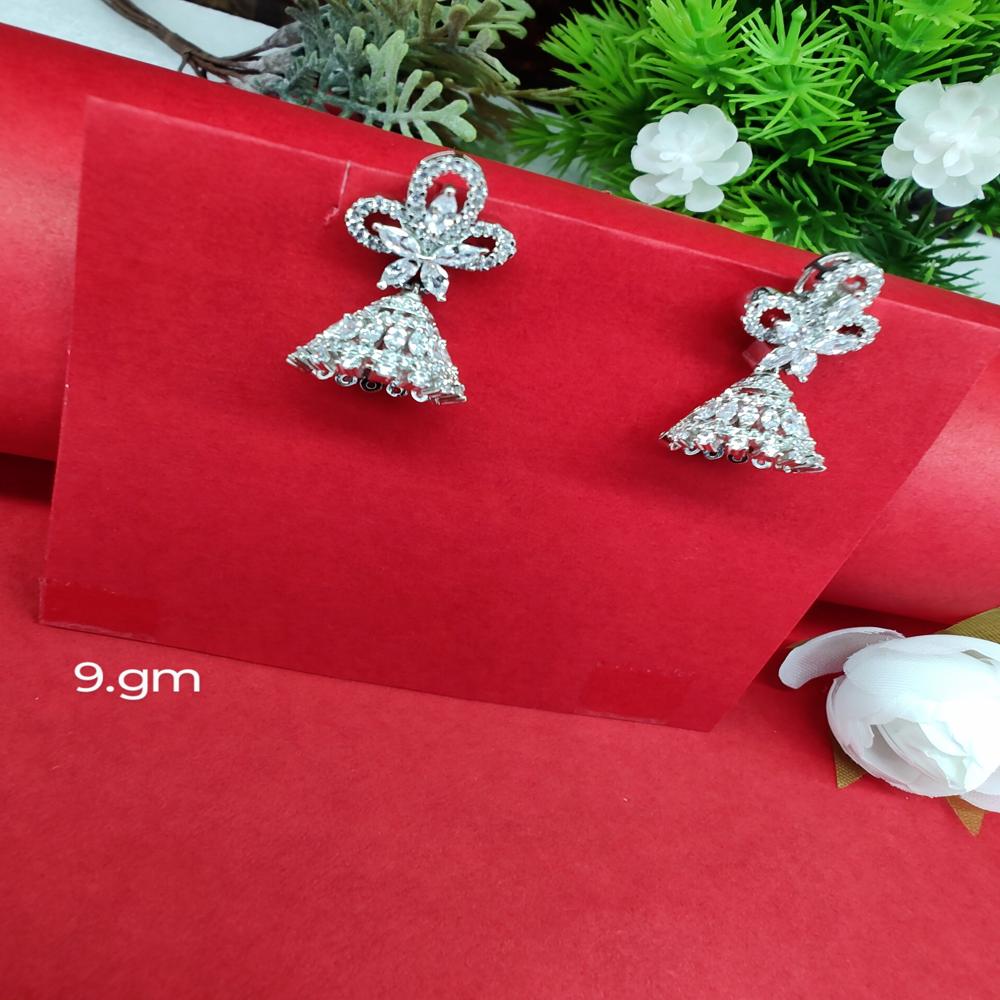 92.5 Silver Jhumka Earrings - Standard Size, Ruby Stone Detailing | Traditional Elegance, High Durability, Ideal For Weddings & Gifts