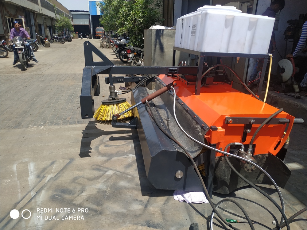 Tractor Mounted Road Sweeper - Cleaning Process: Cold Water Cleaning