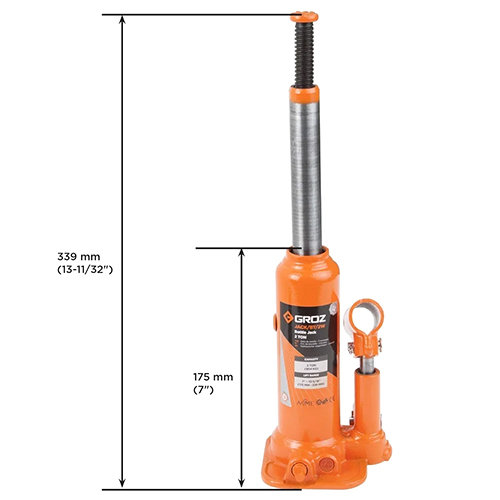 Hydraulic Bottle Jack - Height: 339 Millimeter (Mm)