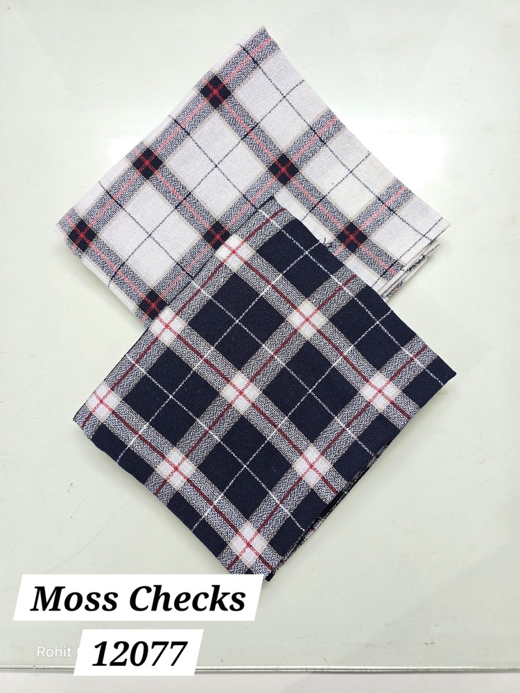 Moss checks cotton fabric