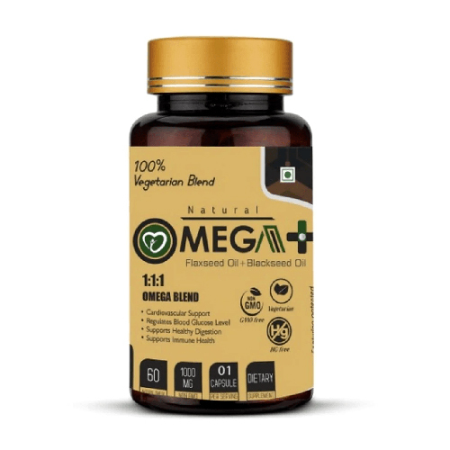 Omega Plus Flaxseed Oil And Blackseed Oil Capsules - Efficacy: Promote Nutrition