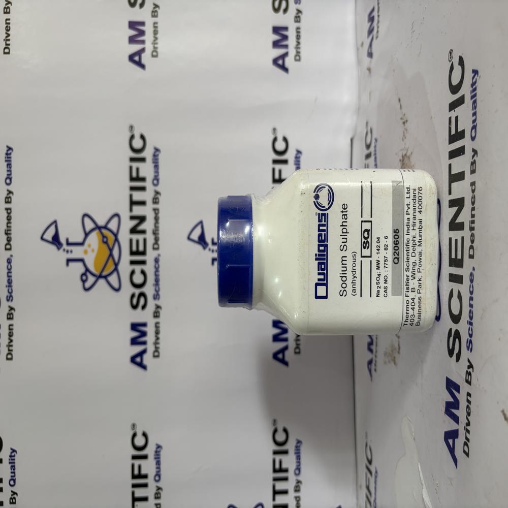 Sodium Sulphate Anhydrous - 500 gm Bottle, Laboratory Grade 80-99% Purity, White Solid Chemical, CAS No: 7757-82-6
